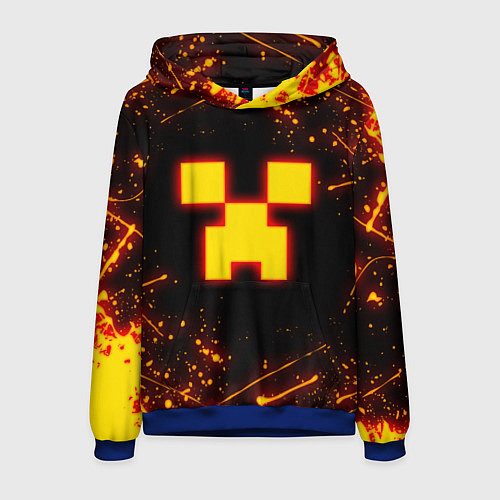 Мужская толстовка ОГНЕННЫЙ КРИПЕР, МАЙНКРАФТ / 3D-Синий – фото 1
