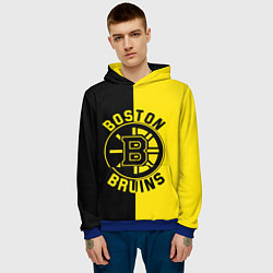 Толстовка-худи мужская Boston Bruins, Бостон Брюинз, цвет: 3D-синий — фото 2