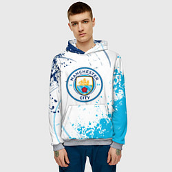 Толстовка-худи мужская Manchester City - Футбольный клуб, цвет: 3D-меланж — фото 2