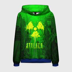 Толстовка-худи мужская STALKER LOGO RADIATOIN NEON TOXIC, цвет: 3D-синий