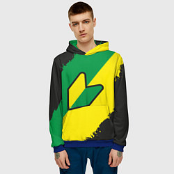 Толстовка-худи мужская JDM GREEN YELLOW LOGO, цвет: 3D-синий — фото 2