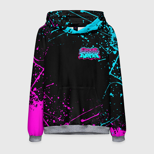 Мужская толстовка FRIDAY NIGHT FUNKIN NEON COLORS НЕОНОВЫЕ БРЫЗГИ / 3D-Меланж – фото 1