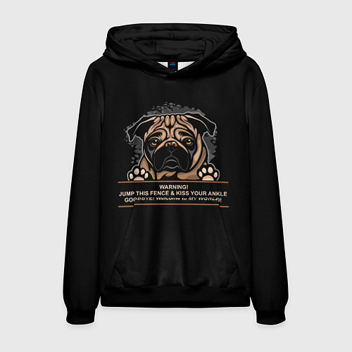 Мужская толстовка Собака Мопс / 3D-Черный – фото 1