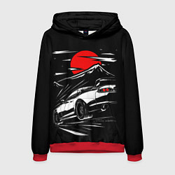 Толстовка-худи мужская Toyota Supra: Red Moon, цвет: 3D-красный