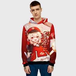 Толстовка-худи мужская Кли - Геншин импакт, цвет: 3D-черный — фото 2