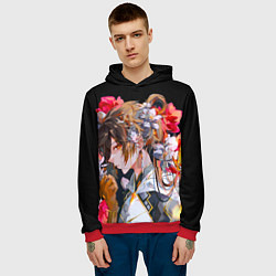 Толстовка-худи мужская Чжун Ли в цветах Genshin impact, цвет: 3D-красный — фото 2