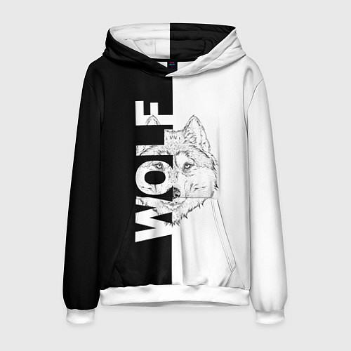 Мужская толстовка WOLF Волк / 3D-Белый – фото 1