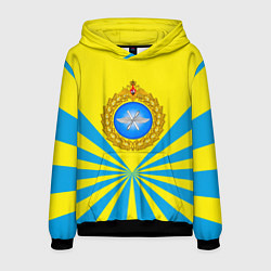 Толстовка-худи мужская Большая эмблема ВВС РФ, цвет: 3D-черный