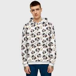 Толстовка-худи мужская Собака Австралийская Овчарка, цвет: 3D-белый — фото 2