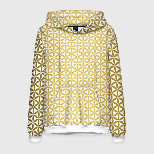Мужская толстовка Цветок Жизни золото / 3D-Белый – фото 1