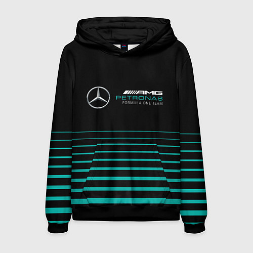 Мужская толстовка Merсedes PETRONAS F1 / 3D-Черный – фото 1