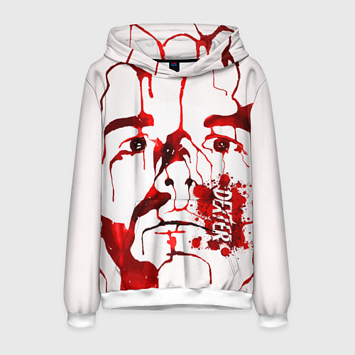 Мужская толстовка Декстер, портрет кровью / 3D-Белый – фото 1
