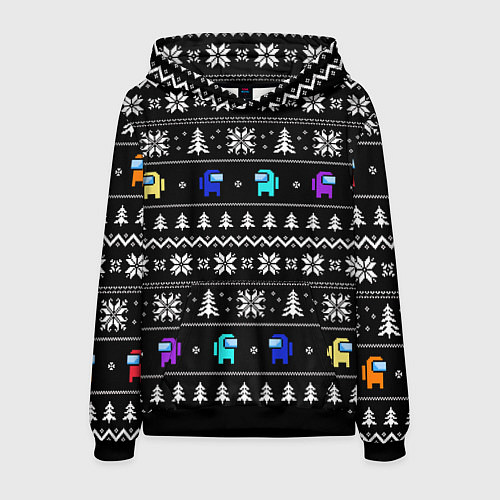 Мужская толстовка Орнамент Among us / 3D-Черный – фото 1