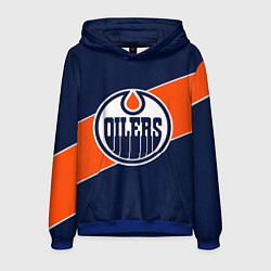 Толстовка-худи мужская Эдмонтон Ойлерз Edmonton Oilers NHL, цвет: 3D-синий