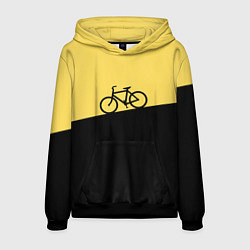Толстовка-худи мужская Бегущий за велосипедом, цвет: 3D-черный