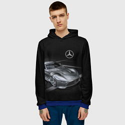 Толстовка-худи мужская Mercedes-Benz motorsport black, цвет: 3D-синий — фото 2