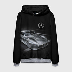 Толстовка-худи мужская Mercedes-Benz motorsport black, цвет: 3D-меланж