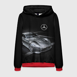 Толстовка-худи мужская Mercedes-Benz motorsport black, цвет: 3D-красный