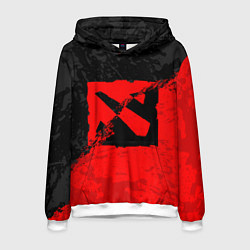 Мужская толстовка DOTA 2 RED BLACK LOGO, БРЫЗГИ КРАСОК