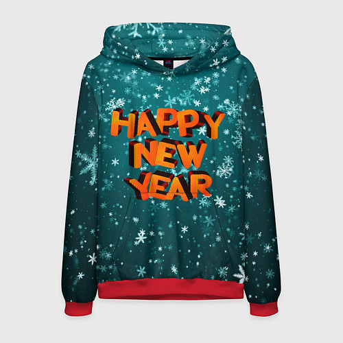 Мужская толстовка HAPPY NEW YEAR 2022 С НОВЫМ ГОДОМ / 3D-Красный – фото 1