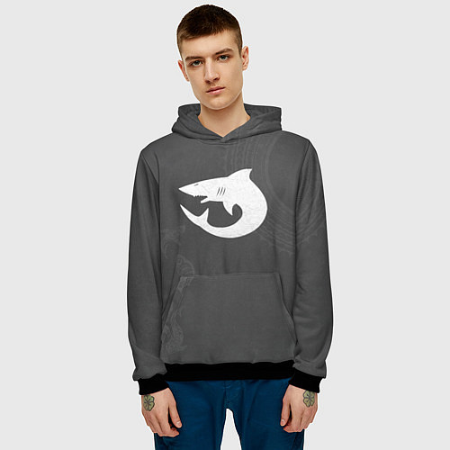 Мужская толстовка Кархародоны цвет ордена / 3D-Черный – фото 3