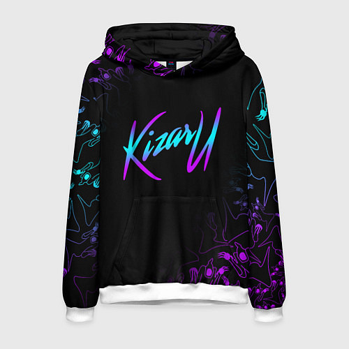 Мужская толстовка КИЗАРУ НЕОН ЛОГО KIZARU NEON / 3D-Белый – фото 1