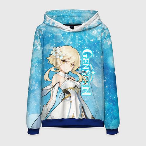 Мужская толстовка GENSHIN IMPACT НОВОГОДНИЙ, ЛЮМИН / 3D-Синий – фото 1