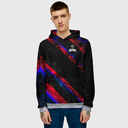 Толстовка-худи мужская ЦСКА Dark Theme, цвет: 3D-меланж — фото 2