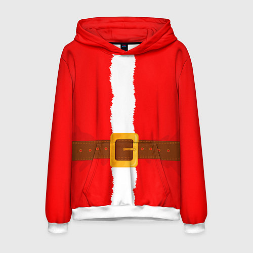 Мужская толстовка Шуба Санта Клауса / 3D-Белый – фото 1