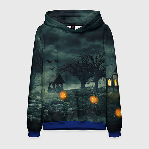 Мужская толстовка Темный Хэллоуин / 3D-Синий – фото 1
