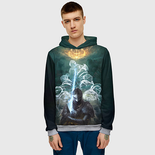 Мужская толстовка Elden Ring рыцарь и предшественники серии Souls El / 3D-Меланж – фото 3