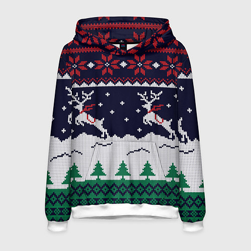 Мужская толстовка СВИТЕР С ОЛЕНЯМИ DEER SWEATER / 3D-Белый – фото 1