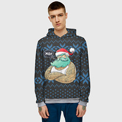 Толстовка-худи мужская BAD SANTA ПЛОХОЙ САНТА КЛАУС, цвет: 3D-меланж — фото 2