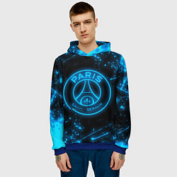 Толстовка-худи мужская PSG NEON STYLE SPORT ПСГ НЕОН, цвет: 3D-синий — фото 2