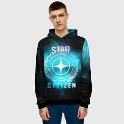 Толстовка-худи мужская Star Citizen spaceship, цвет: 3D-черный — фото 2