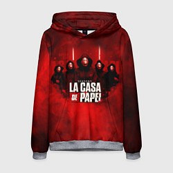 Толстовка-худи мужская БУМАЖНЫЙ ДОМ - LA CASA DE PAPEL - BELLA CIAO, цвет: 3D-меланж