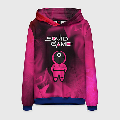 Мужская толстовка ИГРА В КАЛЬМАРА - ОХРАНА - Огонь / 3D-Синий – фото 1