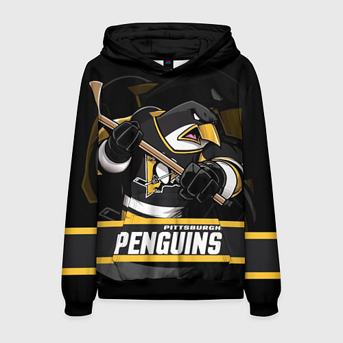 Мужская толстовка Питтсбург Пингвинз, Pittsburgh Penguins / 3D-Черный – фото 1