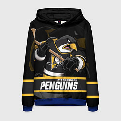 Толстовка-худи мужская Питтсбург Пингвинз, Pittsburgh Penguins, цвет: 3D-синий