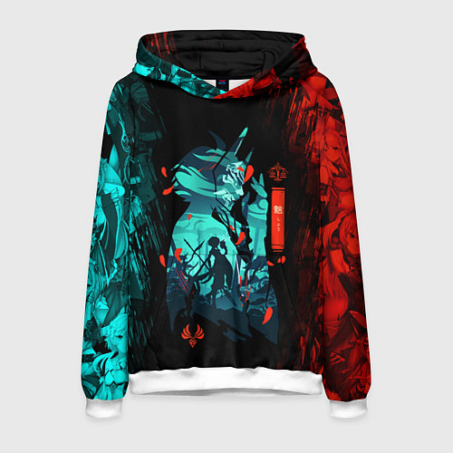 Мужская толстовка GENSHIN IMPACT XIAO ГЕНШИН ИМПАКТ СЯО / 3D-Белый – фото 1