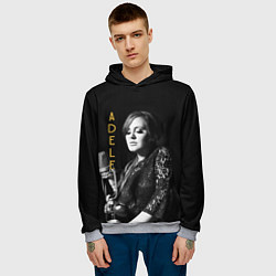 Толстовка-худи мужская Певица Adele, цвет: 3D-меланж — фото 2