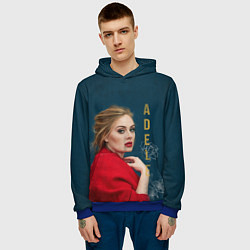 Толстовка-худи мужская Portrait Adele, цвет: 3D-синий — фото 2