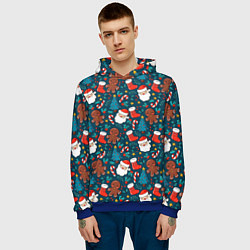 Толстовка-худи мужская ПОКРЫТО НОВЫМ ГОДОМ!, цвет: 3D-синий — фото 2
