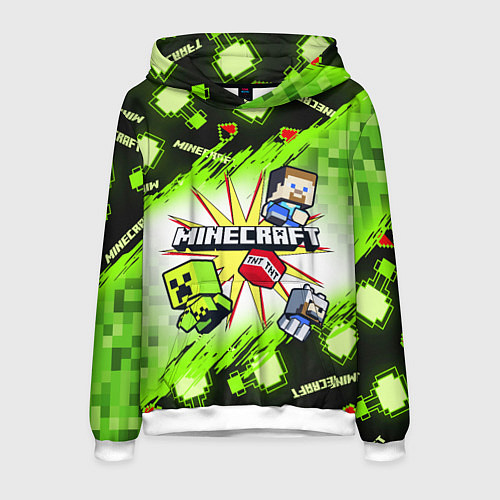 Мужская толстовка MINECRAFT ART МАЙНКРАФТ АРТ / 3D-Белый – фото 1