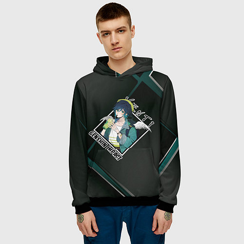 Мужская толстовка Venti Венти, Genshin Impact / 3D-Черный – фото 3