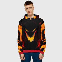 Толстовка-худи мужская DOTA 2 SHADOW FIEND ТЕНЬ ОГОНЬ, цвет: 3D-красный — фото 2