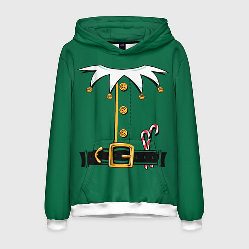 Мужская толстовка Christmas Elf Outfit / 3D-Белый – фото 1
