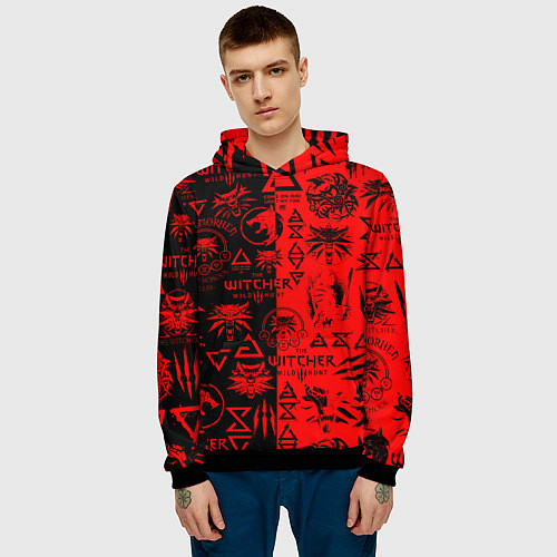 Мужская толстовка THE WITCHER LOGOBOMBING BLACK RED / 3D-Черный – фото 3