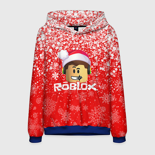 Мужская толстовка ROBLOX НОВОГОДНИЙ SMILE 2022 / 3D-Синий – фото 1