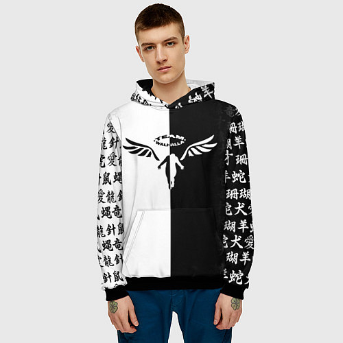 Мужская толстовка WALHALLA TEAM BLACK WHITE STYLE TOKYO REVENGERS / 3D-Черный – фото 3